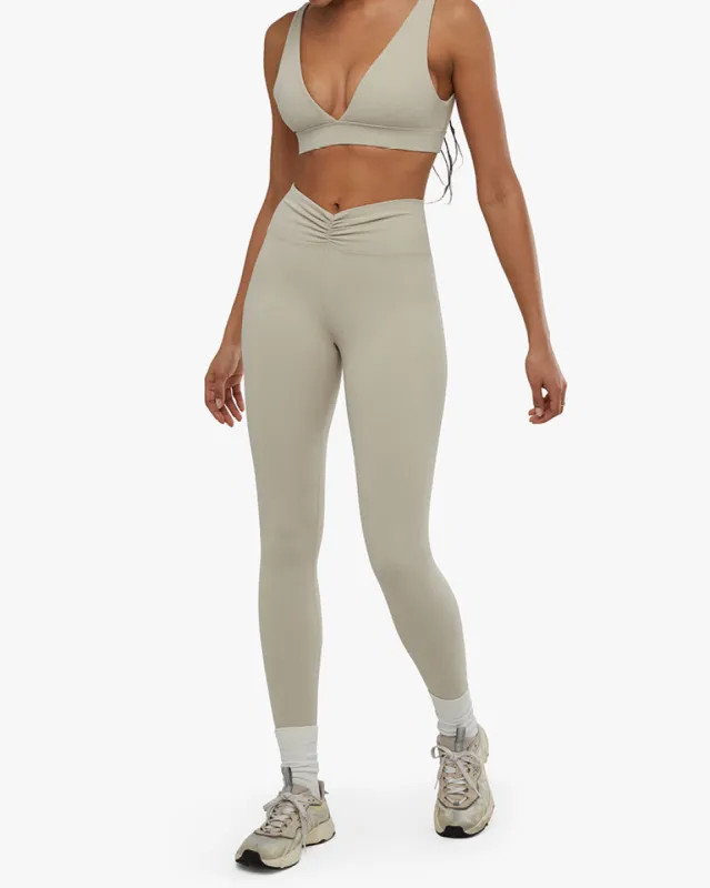 Ruched V-legging sold by WeWoreWhat