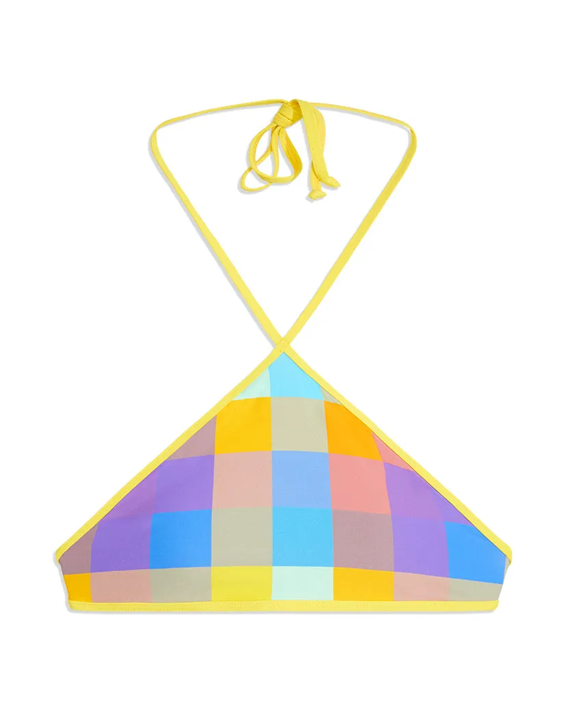 High Neck Halter Oversized Gingham Bikini Top sold by WeWoreWhat product image thumbnail 3