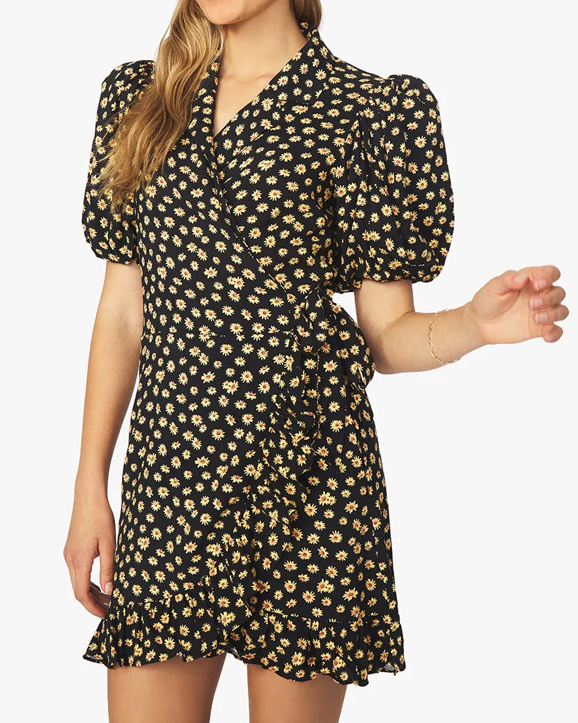 Puff Sleeve Ditsy Daisies Wrap Dress sold by WeWoreWhat