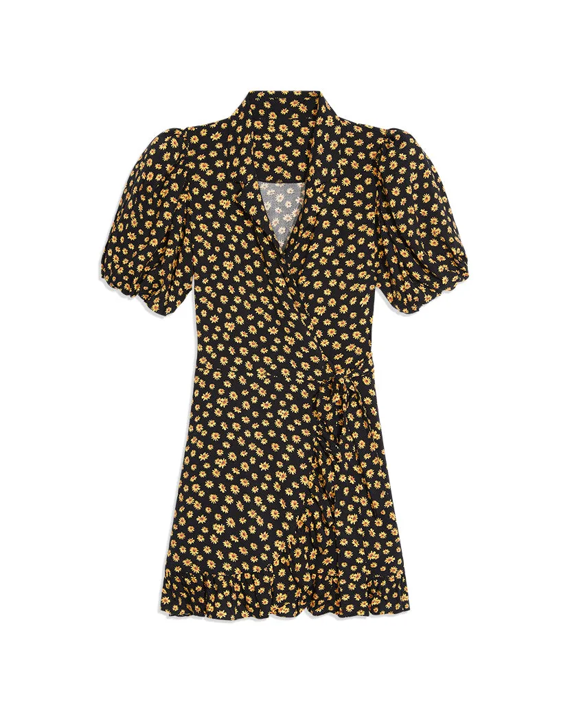 Puff Sleeve Ditsy Daisies Wrap Dress sold by WeWoreWhat product image thumbnail 2