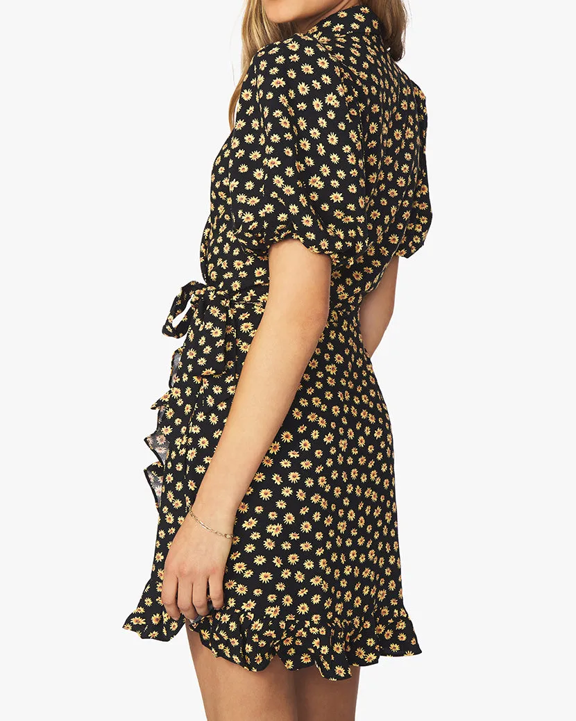 Puff Sleeve Ditsy Daisies Wrap Dress sold by WeWoreWhat product image thumbnail 4