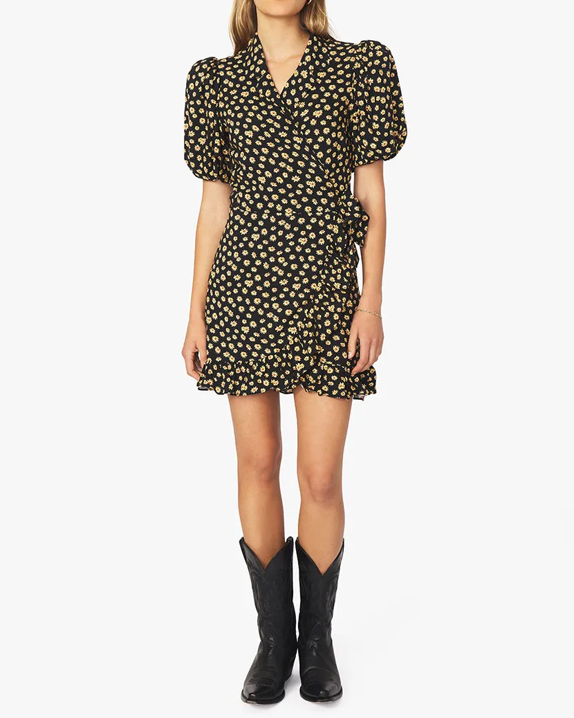 Puff Sleeve Ditsy Daisies Wrap Dress sold by WeWoreWhat product image thumbnail 5