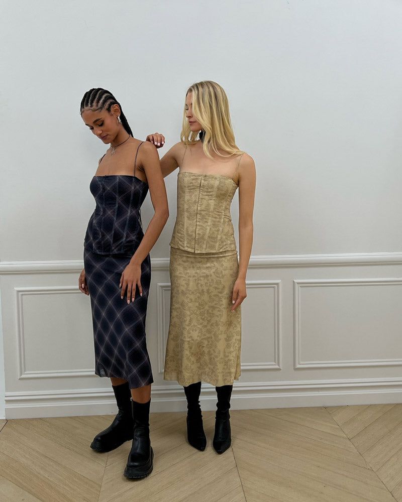 Diagonal Plaid Midi Skirt sold by WeWoreWhat product image thumbnail 3