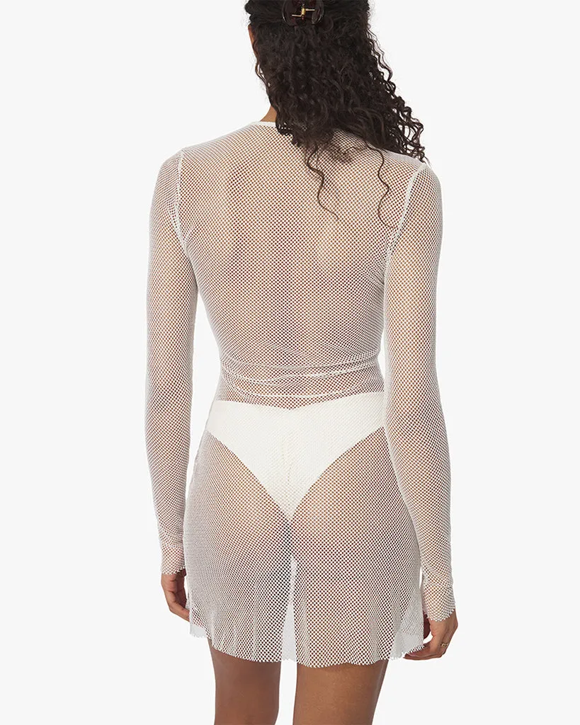 V-Neck Fishnet Lace Up Mini Dress sold by WeWoreWhat product image thumbnail 5