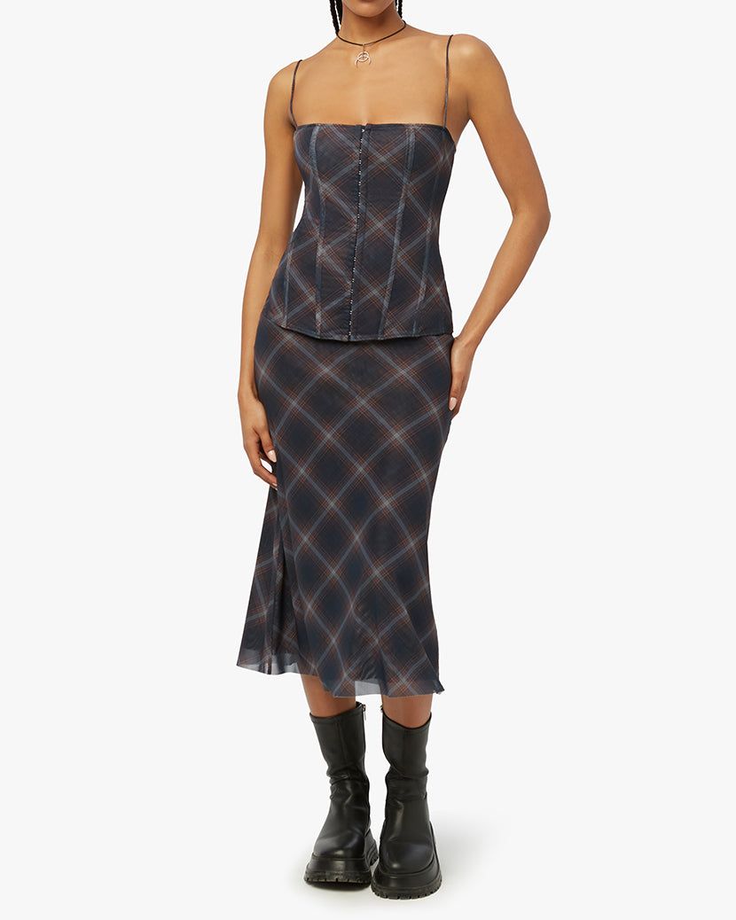 Diagonal Plaid Midi Skirt sold by WeWoreWhat product image thumbnail 4