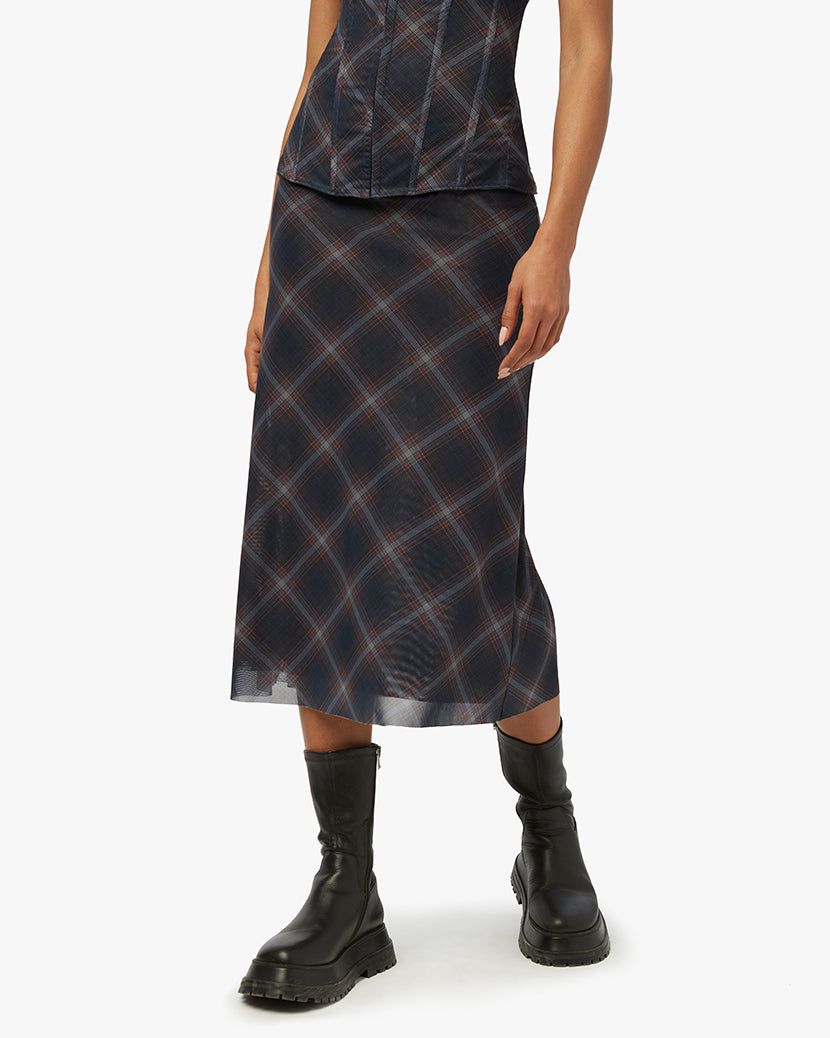 Diagonal Plaid Midi Skirt sold by WeWoreWhat