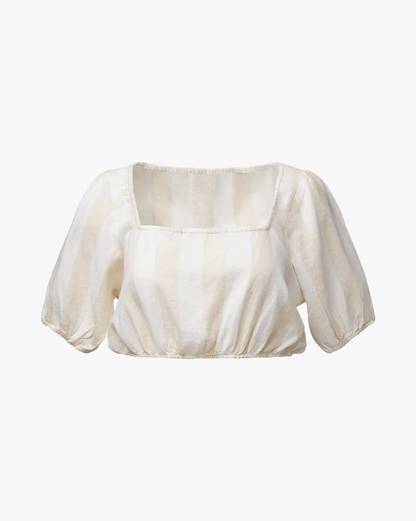 Square Neck Wide Stripe Crop Top sold by WeWoreWhat product image thumbnail 2