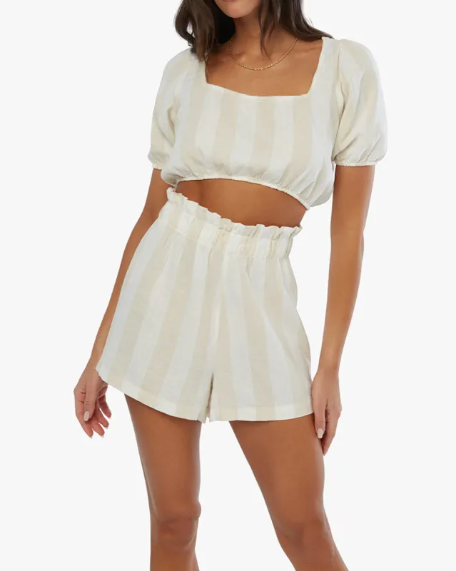 Square Neck Wide Stripe Crop Top sold by WeWoreWhat