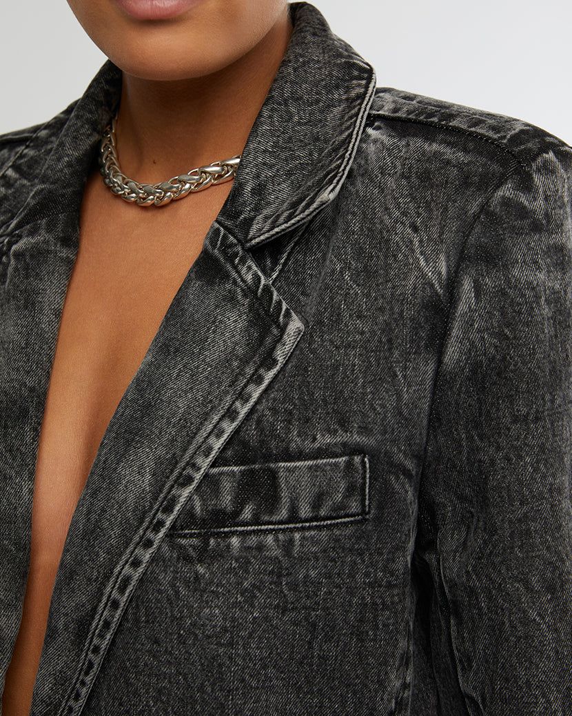 Denim Blazer sold by WeWoreWhat product image thumbnail 5