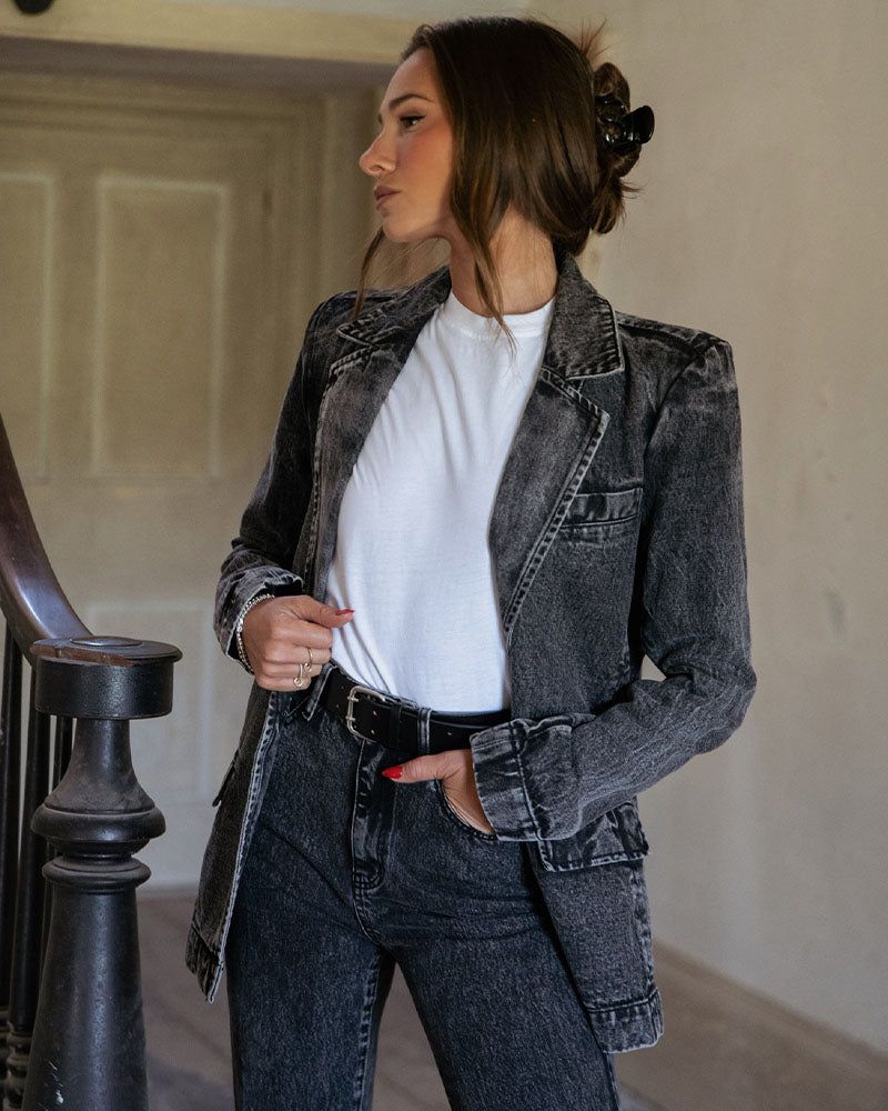 Denim Blazer sold by WeWoreWhat product image thumbnail 3