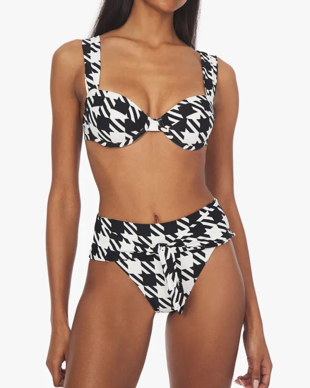 Claudia Oversized Houndstooth Bikini Top sold by WeWoreWhat