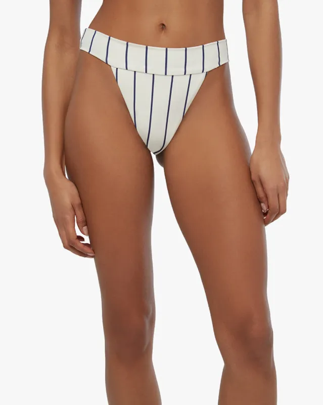 Cheeky High Leg Pinstripes Bikini Bottom sold by WeWoreWhat