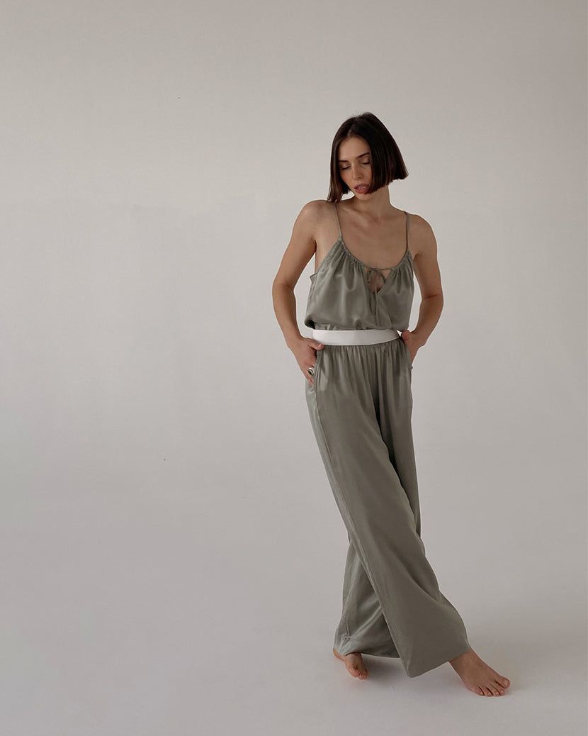 Silk Wide Leg Pant sold by WeWoreWhat product image thumbnail 5