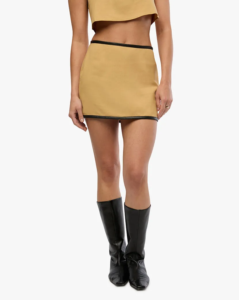 Leather Trim Mini Skirt sold by WeWoreWhat