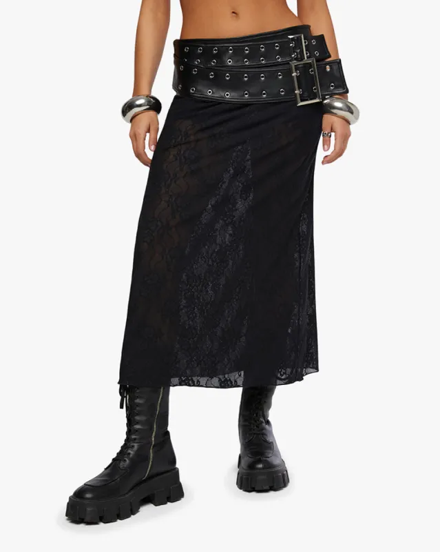 Double Belt Midi Skirt sold by WeWoreWhat