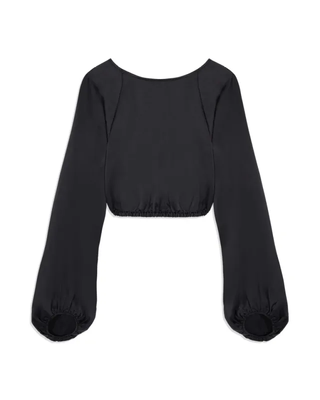 Billow Sleeve Satin Charmeuse Top sold by WeWoreWhat