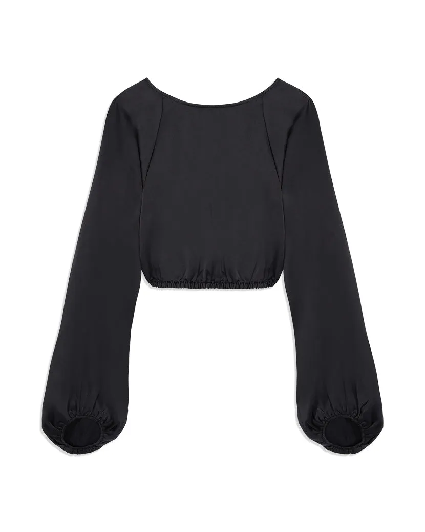 Billow Sleeve Satin Charmeuse Top sold by WeWoreWhat