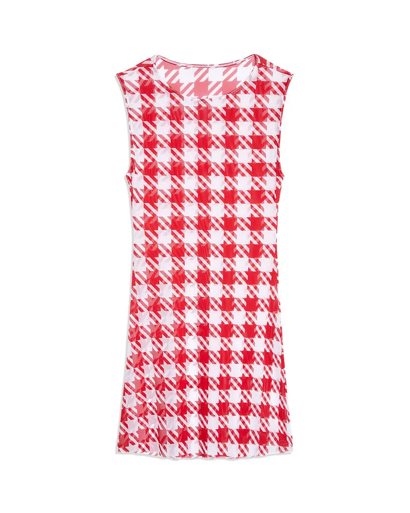 Mesh Oversized Houndstooth Muscle Tank Dress sold by WeWoreWhat product image thumbnail 2