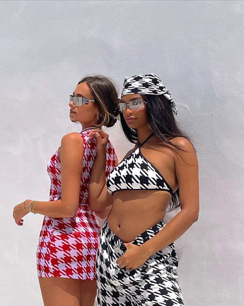 Mesh Oversized Houndstooth Muscle Tank Dress sold by WeWoreWhat product image thumbnail 3