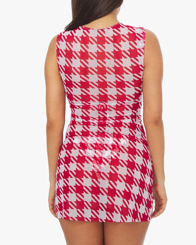 Mesh Oversized Houndstooth Muscle Tank Dress sold by WeWoreWhat product image thumbnail 4