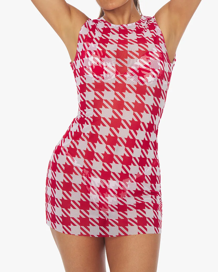 Mesh Oversized Houndstooth Muscle Tank Dress sold by WeWoreWhat product image thumbnail 5