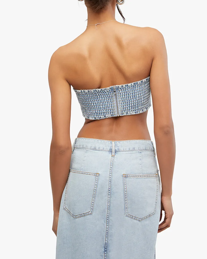 Denim Bandeau Top sold by WeWoreWhat product image thumbnail 5