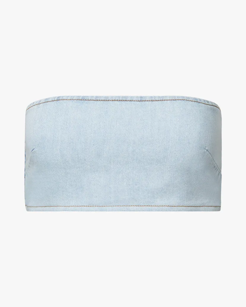Denim Bandeau Top sold by WeWoreWhat product image thumbnail 2