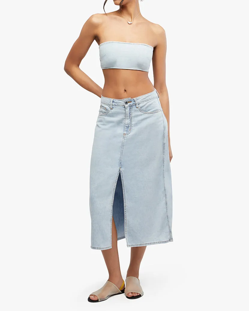 Denim Bandeau Top sold by WeWoreWhat product image thumbnail 4