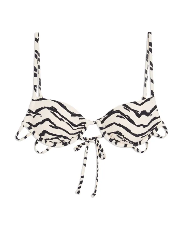 Ruched Underwire Tiger Bikini Top sold by WeWoreWhat