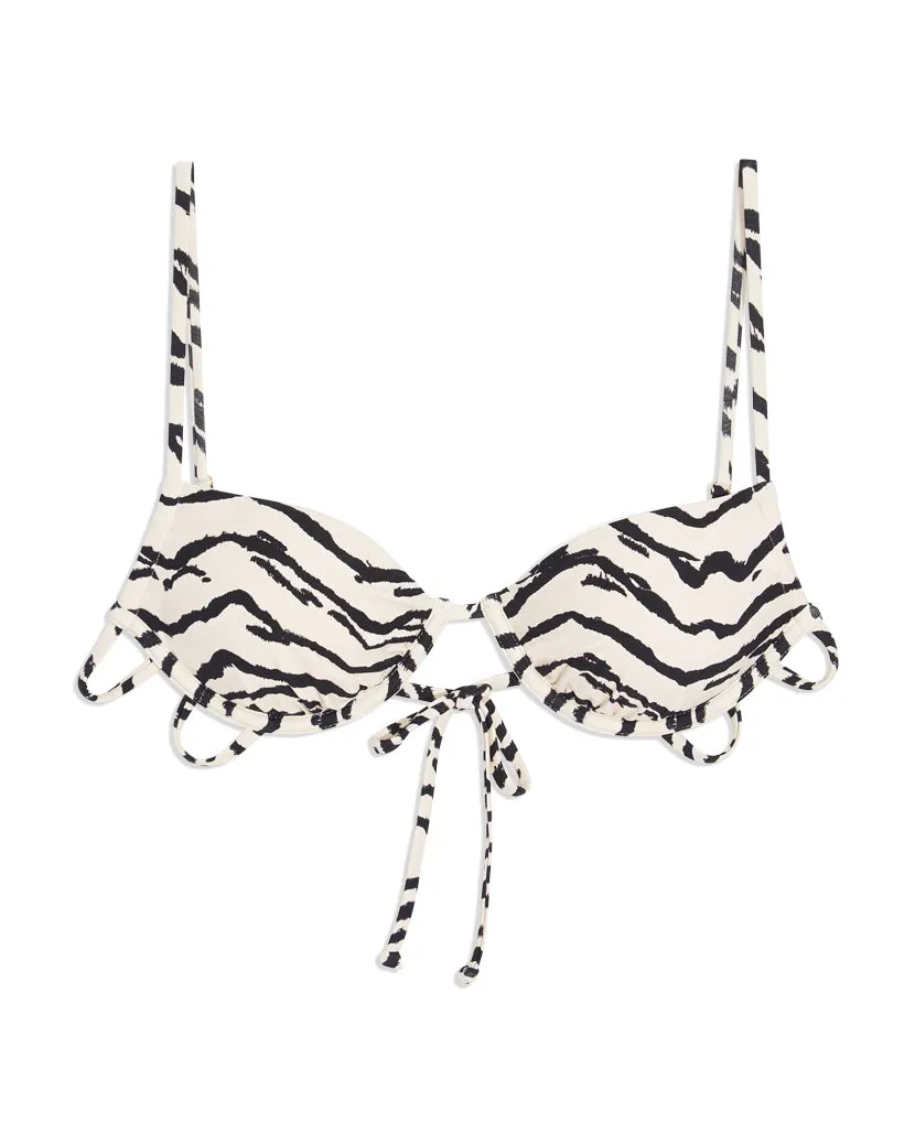 Ruched Underwire Tiger Bikini Top sold by WeWoreWhat