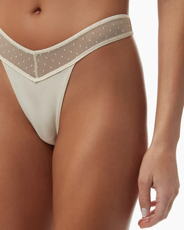 Swiss Dot Mesh Thong made by WeWoreWhat
