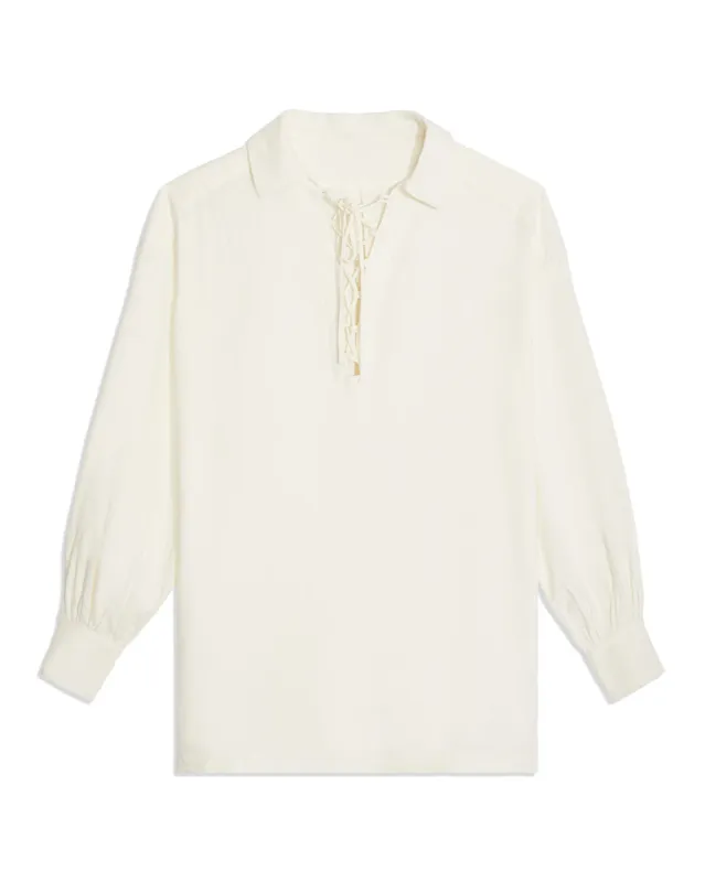 Lace-Up Linen Caftan sold by WeWoreWhat