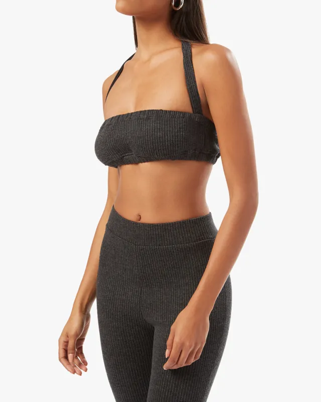 Tie Halter Wide Rib Bra Top sold by WeWoreWhat