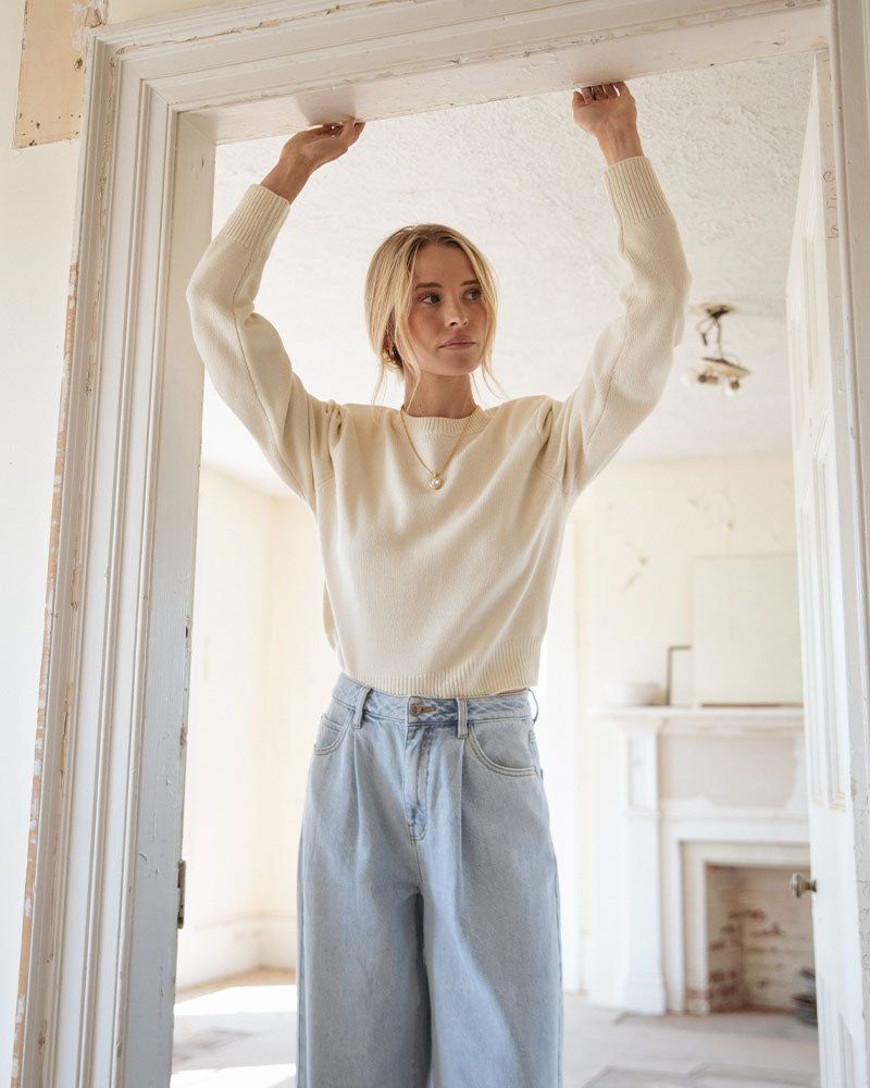 Shoulder Pad Cropped Sweater sold by WeWoreWhat product image thumbnail 3