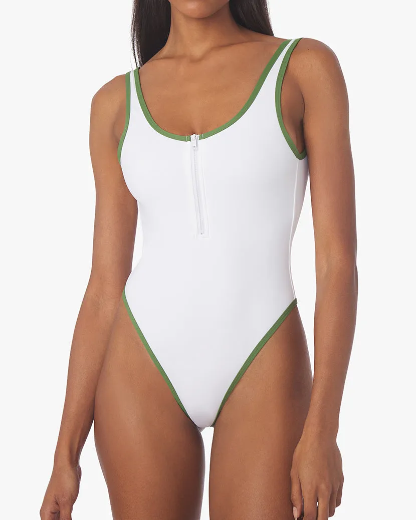 Zip Front One Piece sold by WeWoreWhat