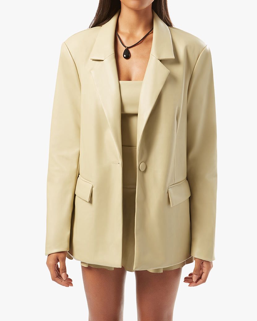 Vegan Leather Blazer sold by WeWoreWhat