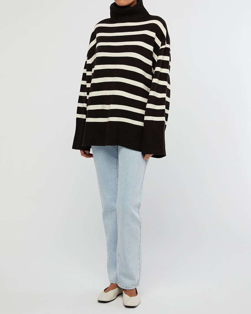 Striped Turtle Neck Sweater sold by WeWoreWhat product image thumbnail 4