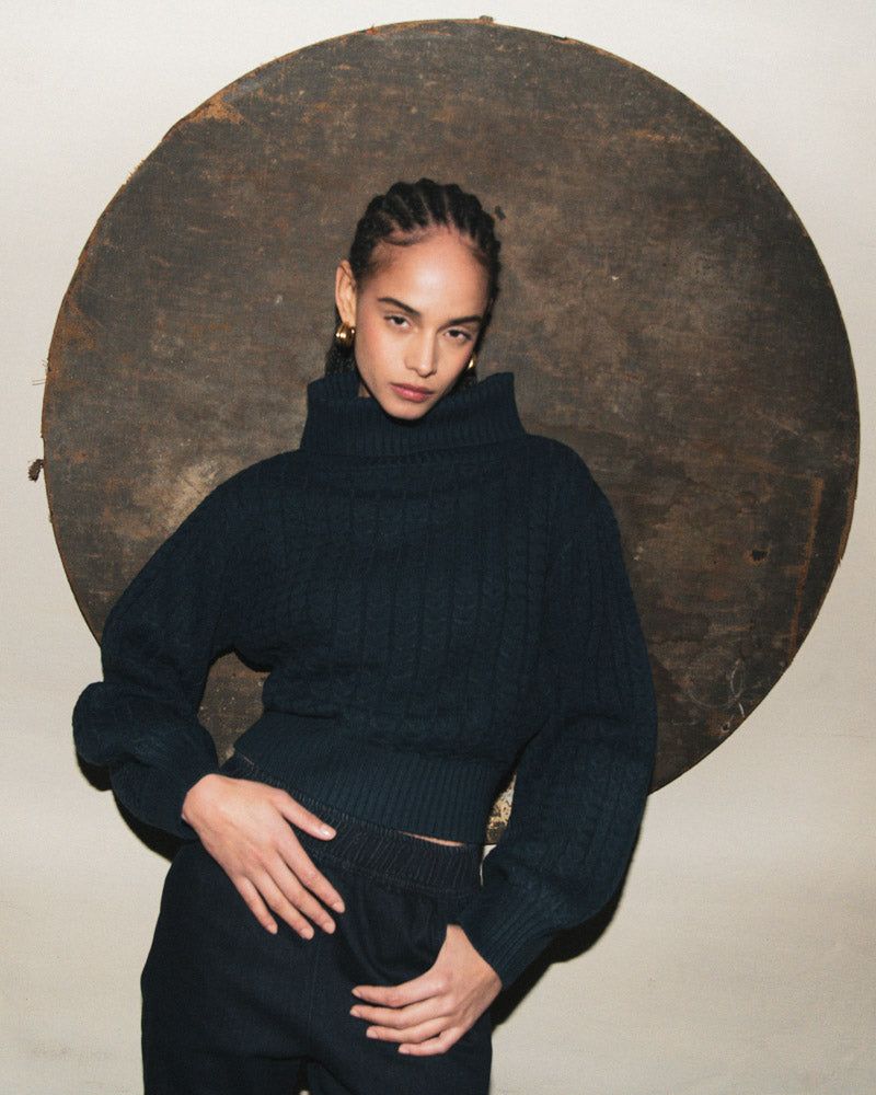 Turtleneck Cable Sweater sold by WeWoreWhat product image thumbnail 3