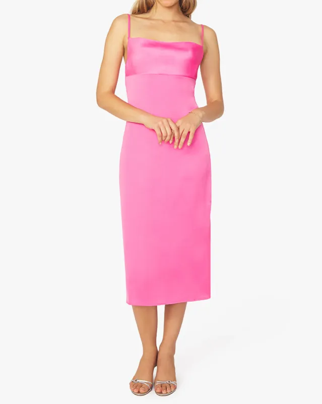 Cowl Satin Charmeuse Midi Dress sold by WeWoreWhat