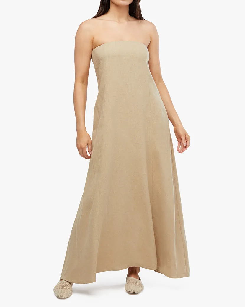 A-line Strapless Midi Dress sold by WeWoreWhat