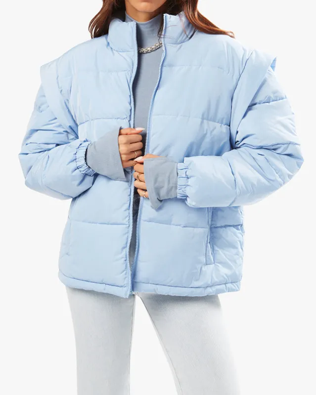 Snap Off Sleeve Nylon Puffer Jacket made by WeWoreWhat