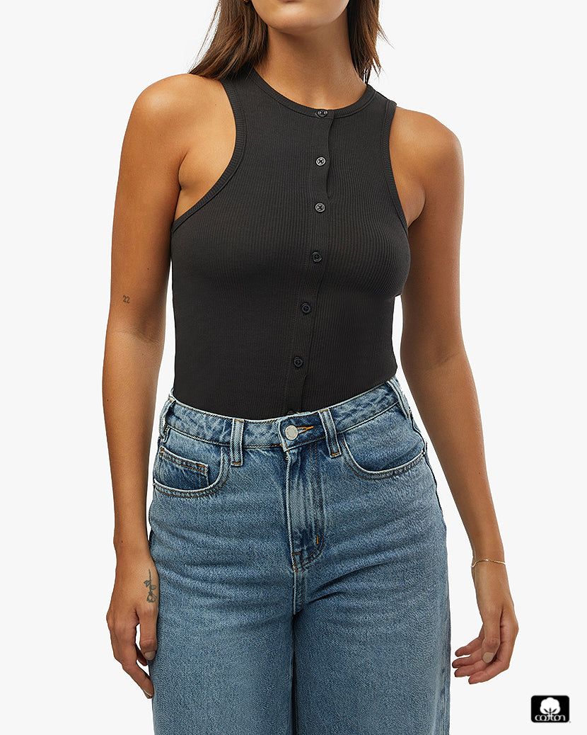 Button Up Tank sold by WeWoreWhat