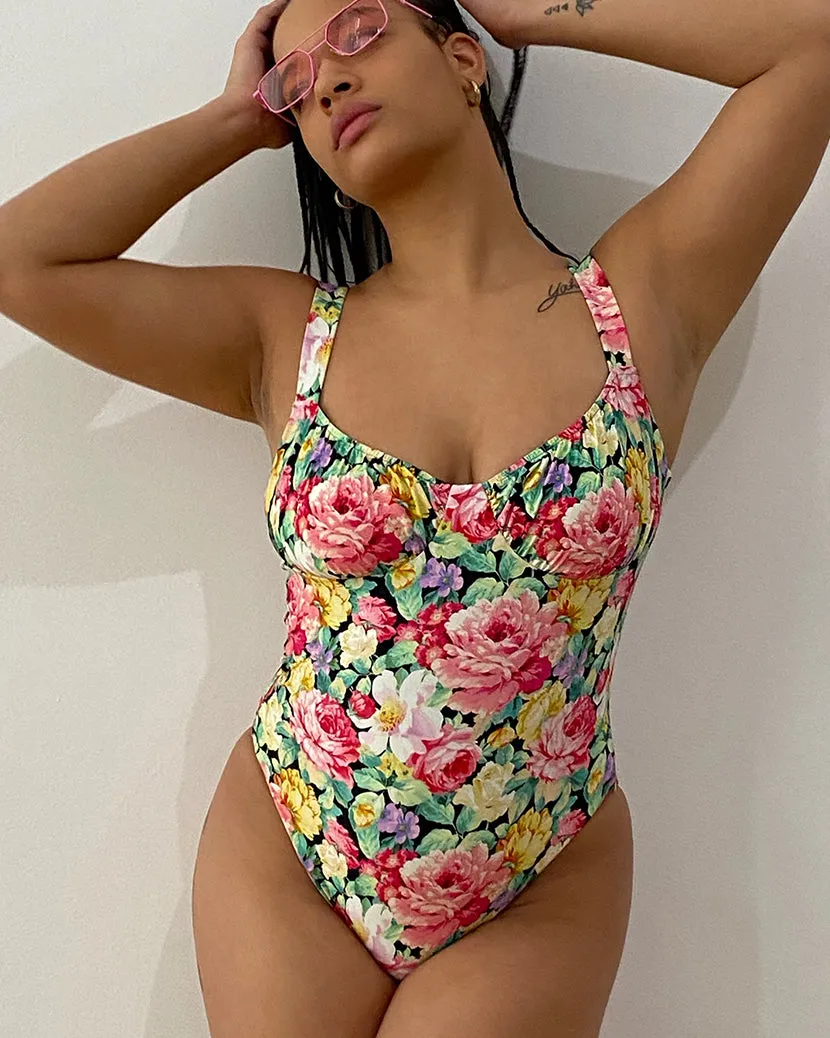 Ruched Cup Vintage Roses One Piece sold by WeWoreWhat product image thumbnail 4