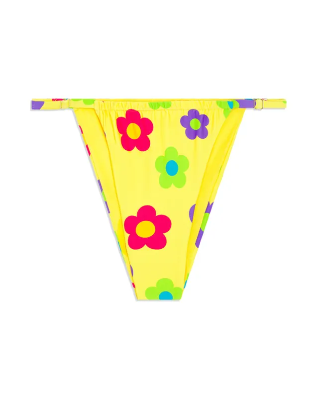 Adjustable Ruched Retro Daisies Bikini Bottom sold by WeWoreWhat