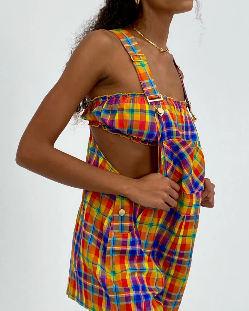 Basic Rainbow Plaid Overall Short sold by WeWoreWhat product image thumbnail 5