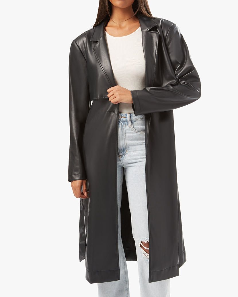 Vegan Leather Trench Coat sold by WeWoreWhat product image thumbnail 4