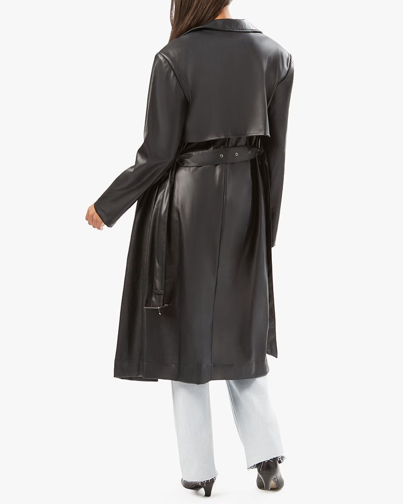 Vegan Leather Trench Coat sold by WeWoreWhat product image thumbnail 3