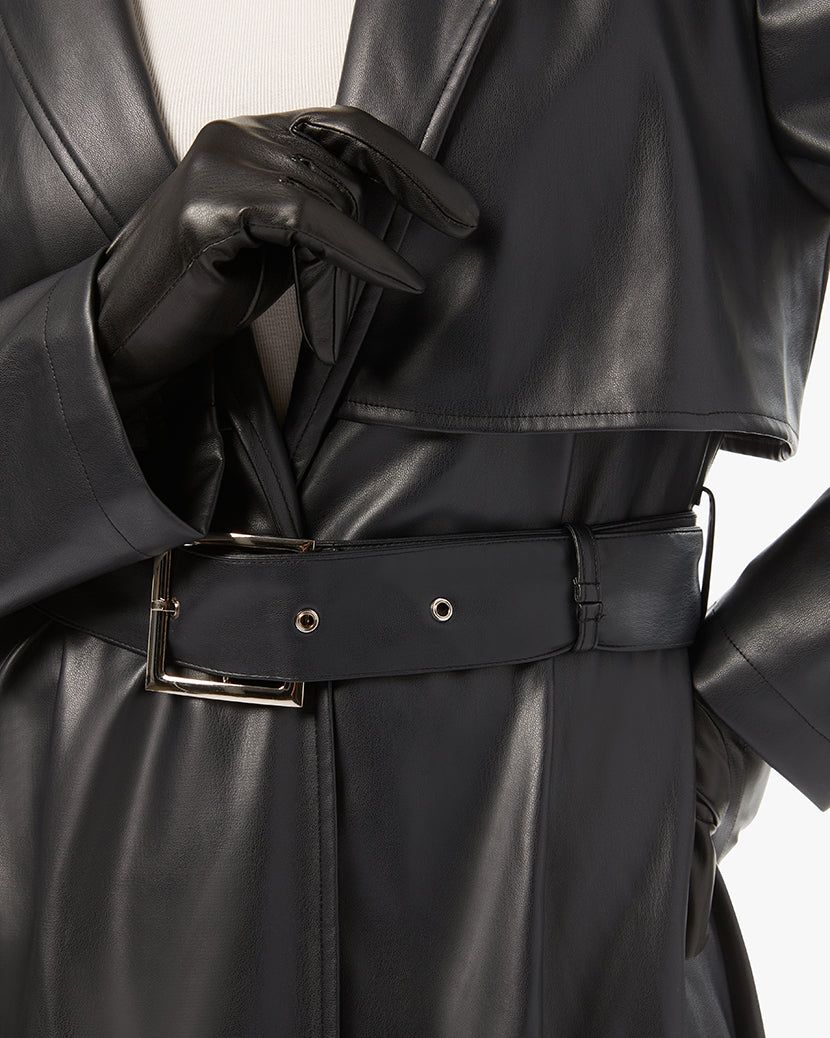 Vegan Leather Trench Coat sold by WeWoreWhat product image thumbnail 5