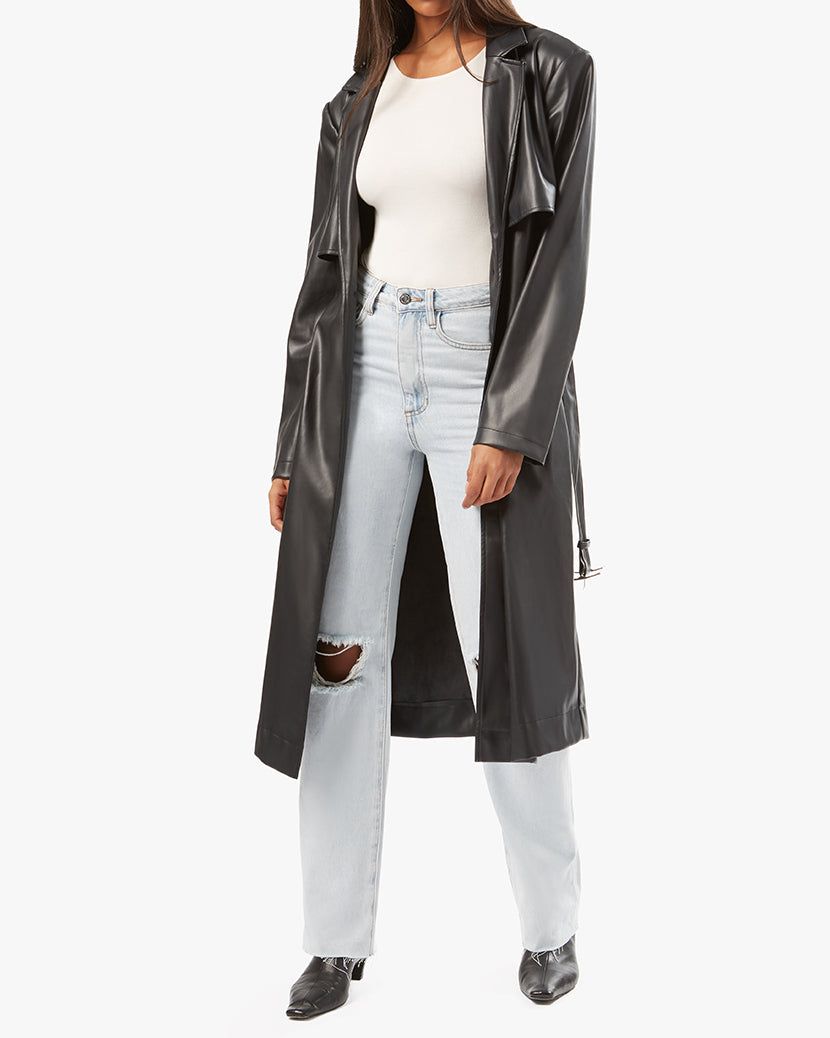 Vegan Leather Trench Coat sold by WeWoreWhat product image thumbnail 6