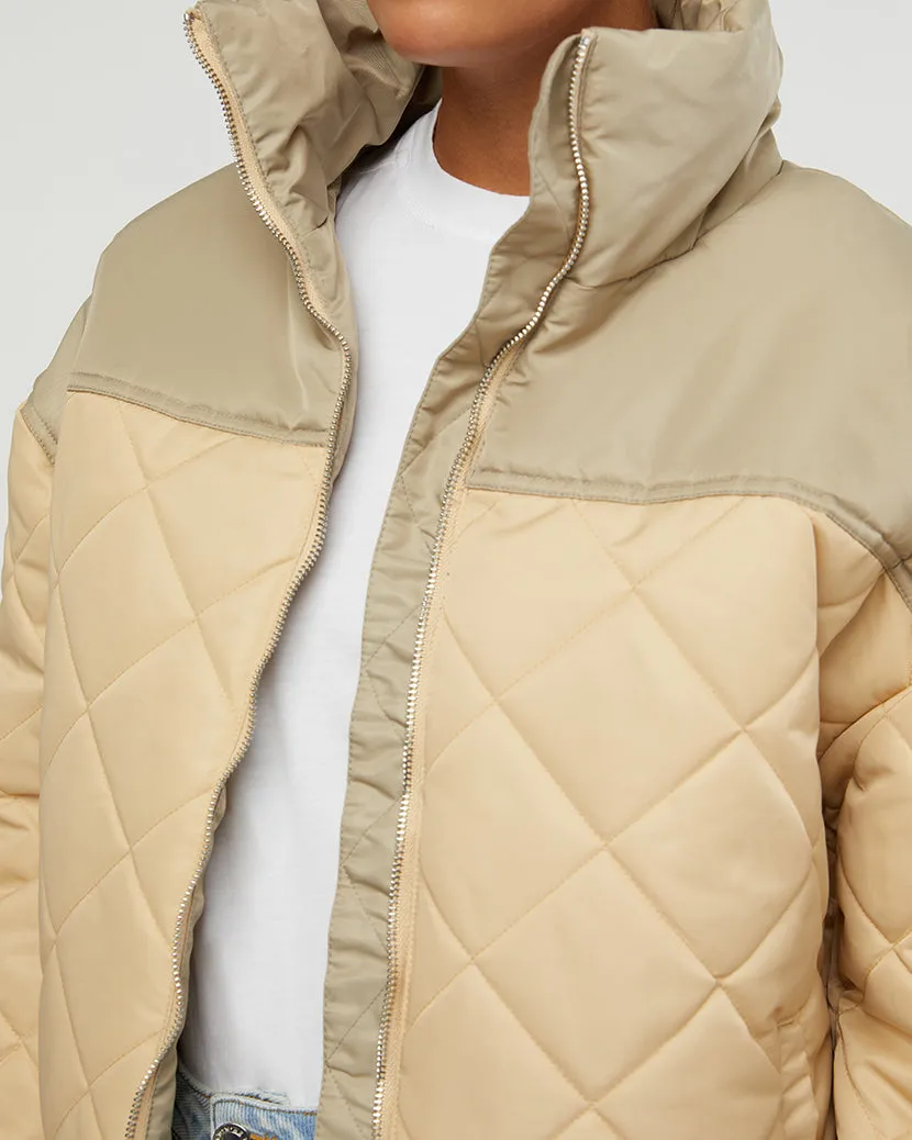 Color Blocked Quilted Puffer Jacket sold by WeWoreWhat product image thumbnail 4